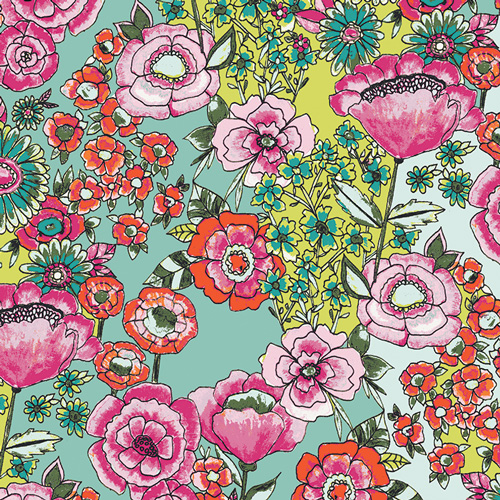 Flower Shower Intense, WBL-12030, Wild Bloom, Art Gallery Fabrics